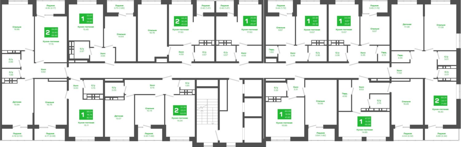 Зелёный Бульвар 2, Дом 1, под-2, этаж-24, кв-507